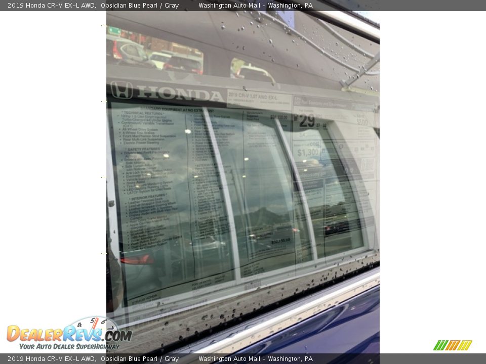 2019 Honda CR-V EX-L AWD Obsidian Blue Pearl / Gray Photo #15