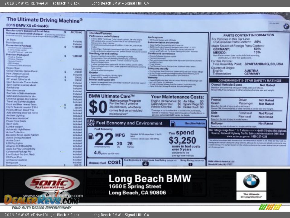 2019 BMW X5 xDrive40i Jet Black / Black Photo #10