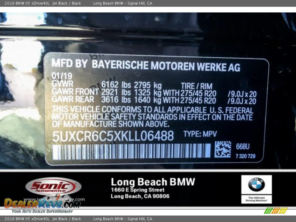 2019 BMW X5 xDrive40i Jet Black / Black Photo #11