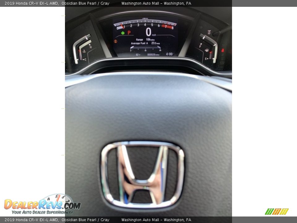 2019 Honda CR-V EX-L AWD Obsidian Blue Pearl / Gray Photo #32