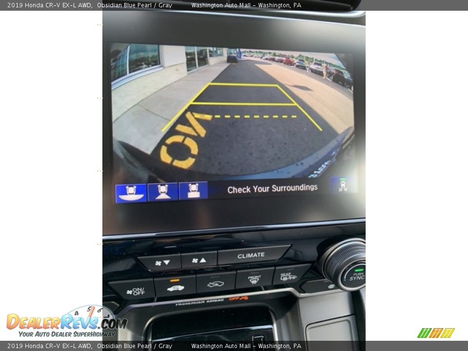 2019 Honda CR-V EX-L AWD Obsidian Blue Pearl / Gray Photo #34