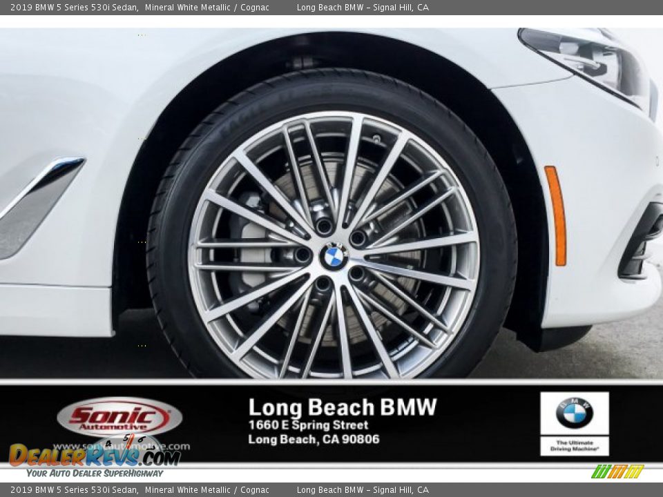 2019 BMW 5 Series 530i Sedan Mineral White Metallic / Cognac Photo #9