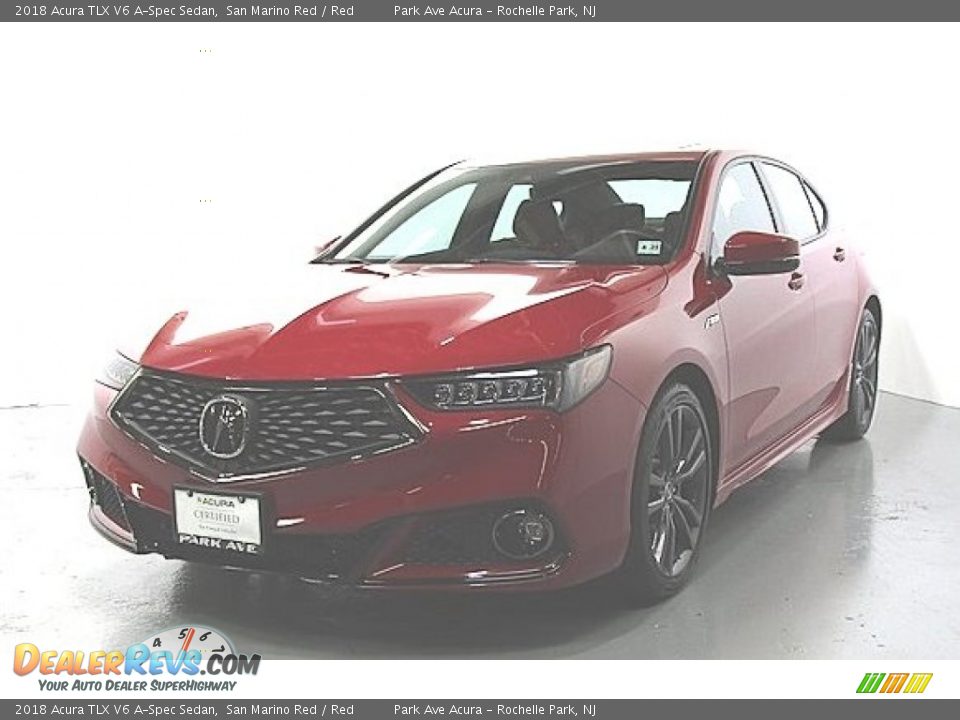 2018 Acura TLX V6 A-Spec Sedan San Marino Red / Red Photo #1