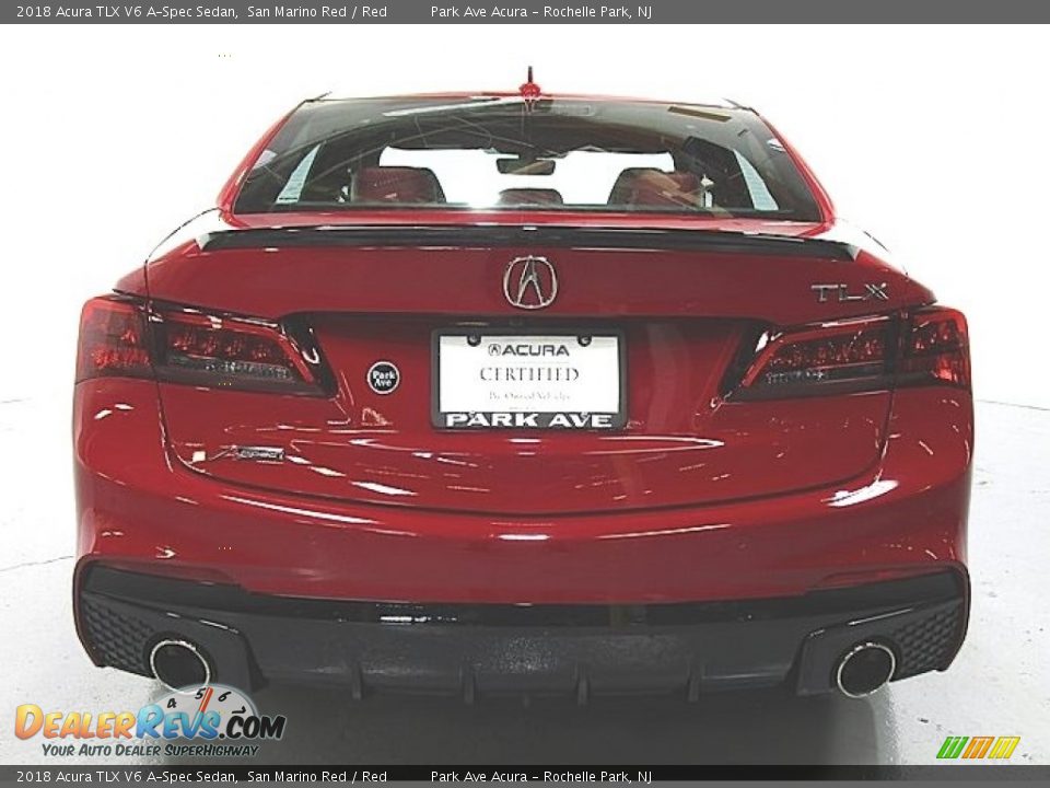 2018 Acura TLX V6 A-Spec Sedan San Marino Red / Red Photo #3