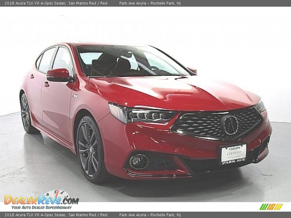 2018 Acura TLX V6 A-Spec Sedan San Marino Red / Red Photo #5