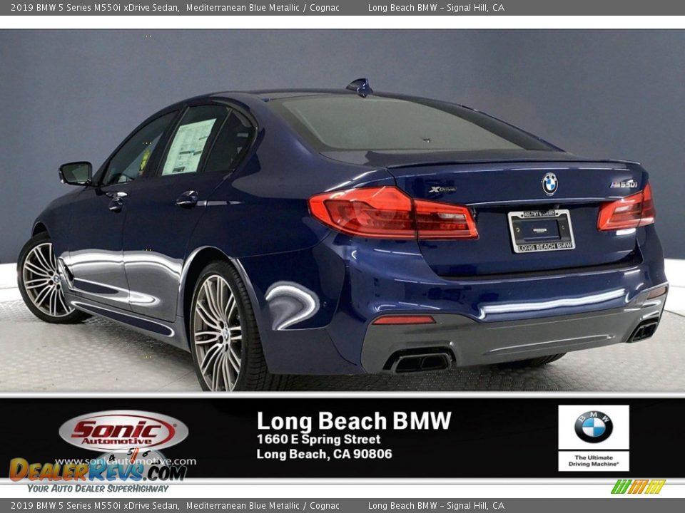 2019 BMW 5 Series M550i xDrive Sedan Mediterranean Blue Metallic / Cognac Photo #2