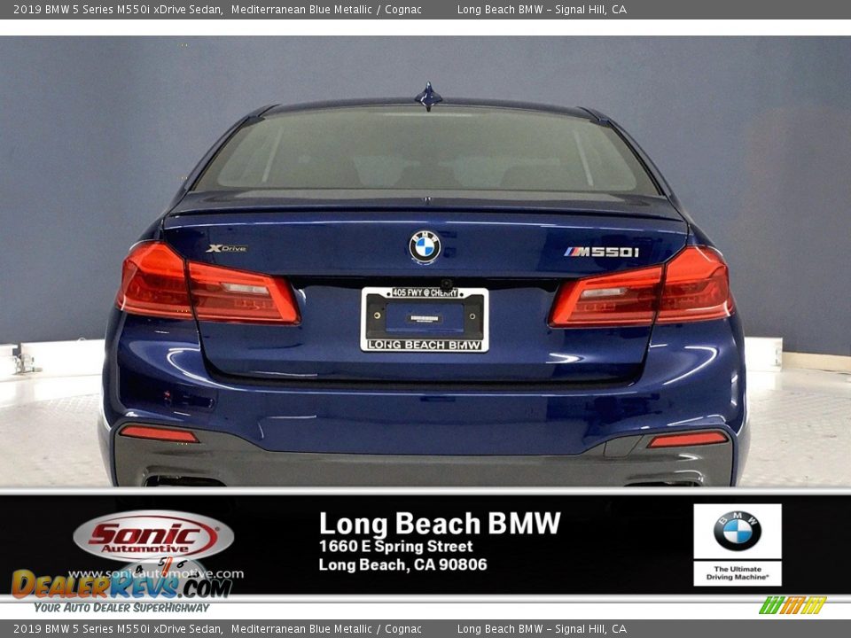 2019 BMW 5 Series M550i xDrive Sedan Mediterranean Blue Metallic / Cognac Photo #3