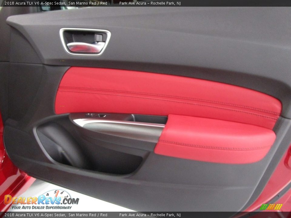 2018 Acura TLX V6 A-Spec Sedan San Marino Red / Red Photo #13