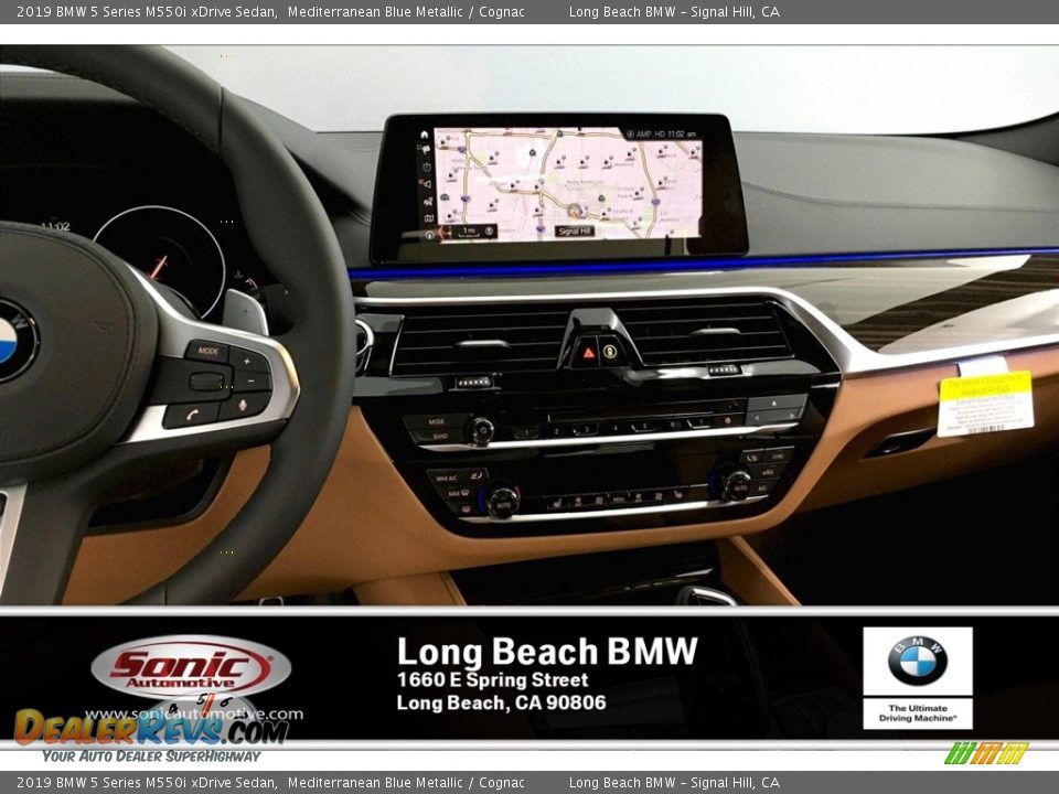 2019 BMW 5 Series M550i xDrive Sedan Mediterranean Blue Metallic / Cognac Photo #5