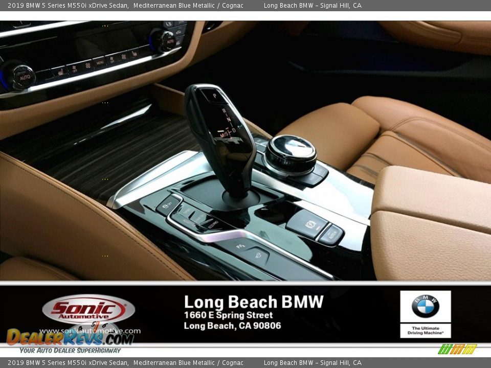 2019 BMW 5 Series M550i xDrive Sedan Mediterranean Blue Metallic / Cognac Photo #6