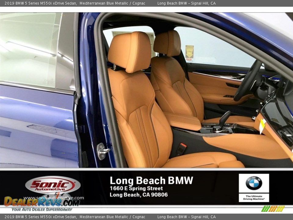2019 BMW 5 Series M550i xDrive Sedan Mediterranean Blue Metallic / Cognac Photo #7
