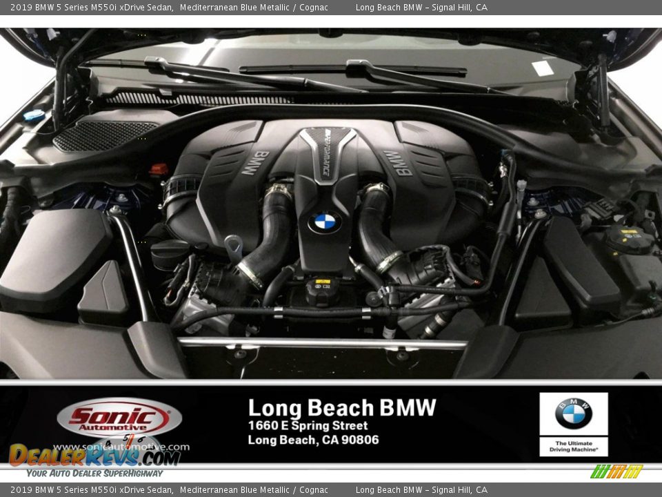 2019 BMW 5 Series M550i xDrive Sedan Mediterranean Blue Metallic / Cognac Photo #8