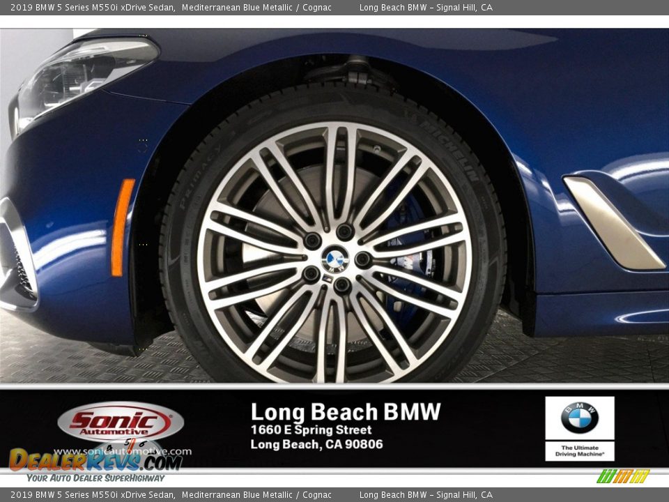 2019 BMW 5 Series M550i xDrive Sedan Mediterranean Blue Metallic / Cognac Photo #9