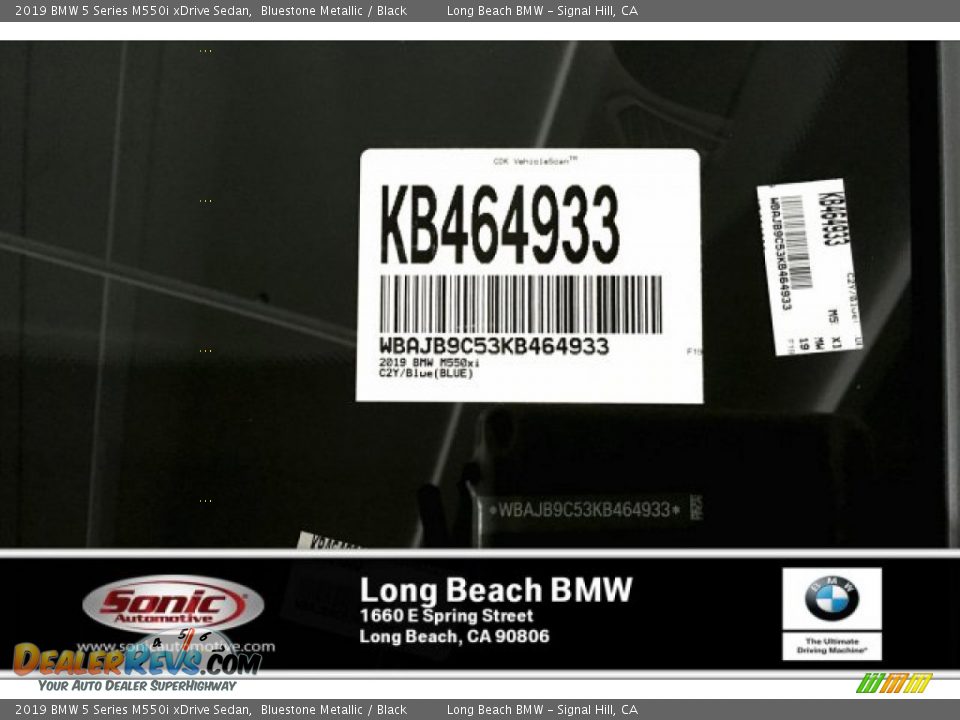 2019 BMW 5 Series M550i xDrive Sedan Bluestone Metallic / Black Photo #12