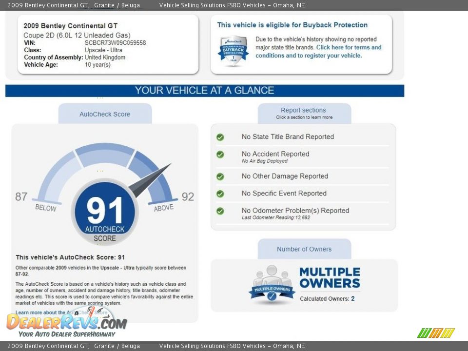 Dealer Info of 2009 Bentley Continental GT  Photo #2