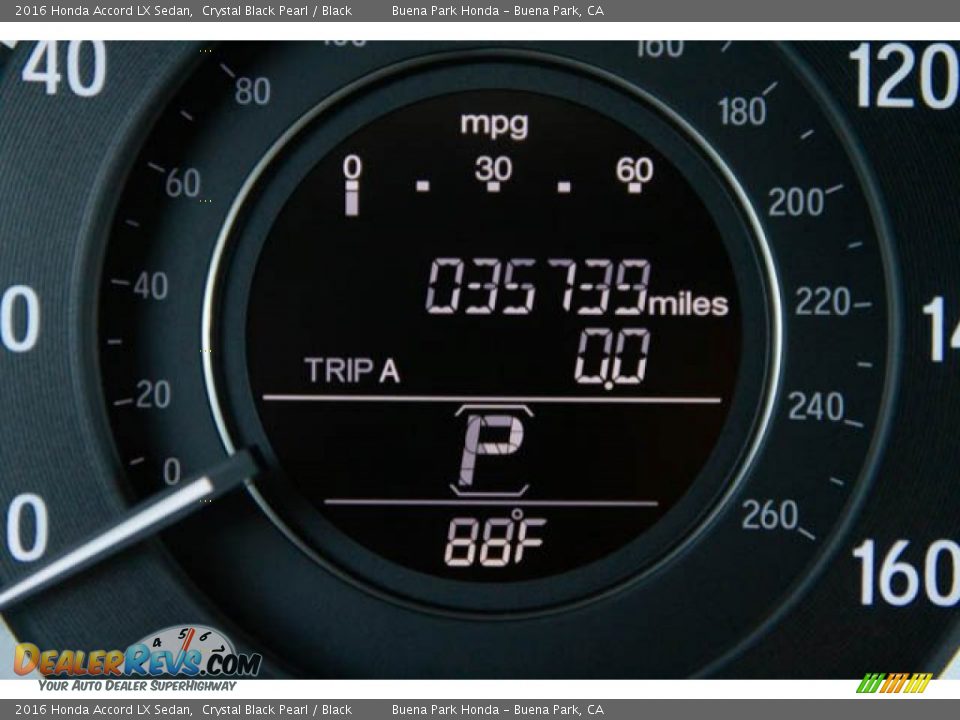 2016 Honda Accord LX Sedan Crystal Black Pearl / Black Photo #6