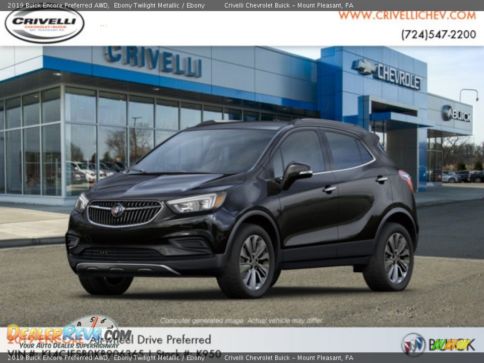 2019 Buick Encore Preferred AWD Ebony Twilight Metallic / Ebony Photo #1