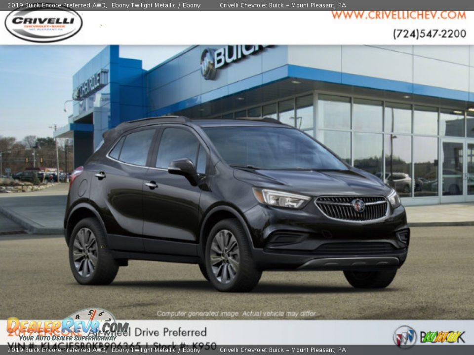 2019 Buick Encore Preferred AWD Ebony Twilight Metallic / Ebony Photo #4