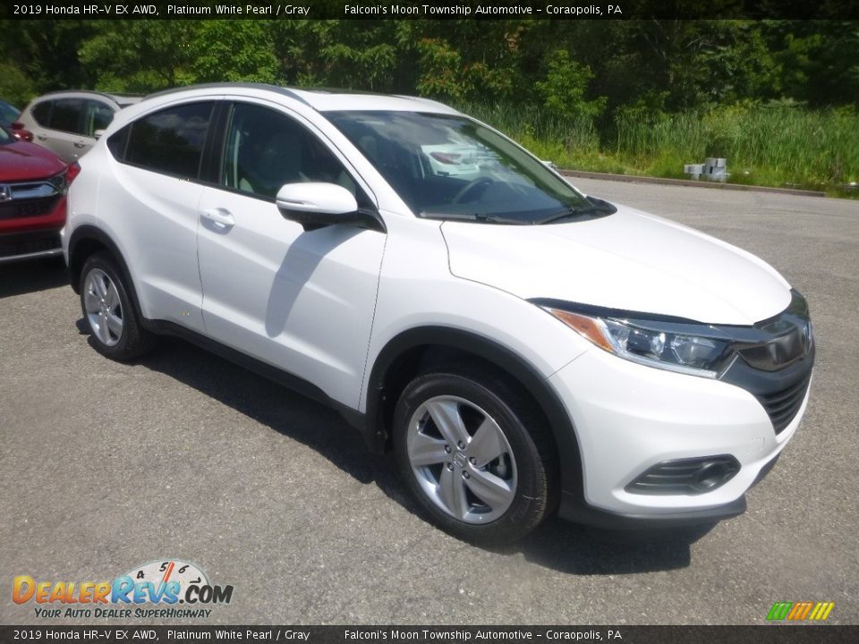 2019 Honda HR-V EX AWD Platinum White Pearl / Gray Photo #5