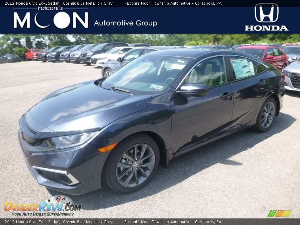 2019 Honda Civic EX-L Sedan Cosmic Blue Metallic / Gray Photo #1