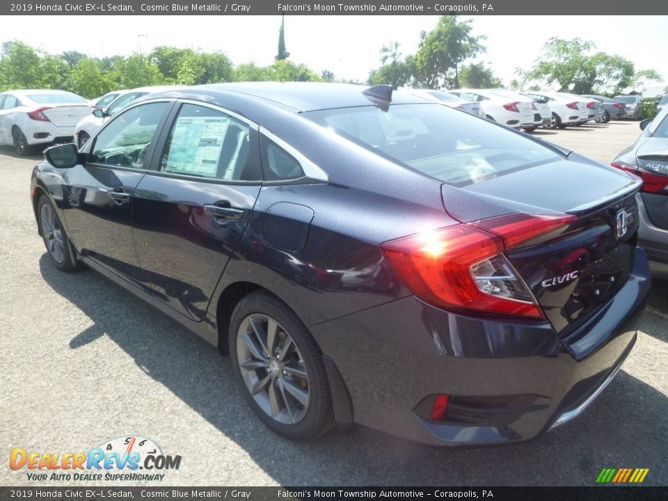 2019 Honda Civic EX-L Sedan Cosmic Blue Metallic / Gray Photo #2