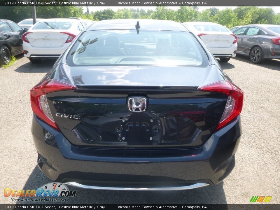 2019 Honda Civic EX-L Sedan Cosmic Blue Metallic / Gray Photo #3