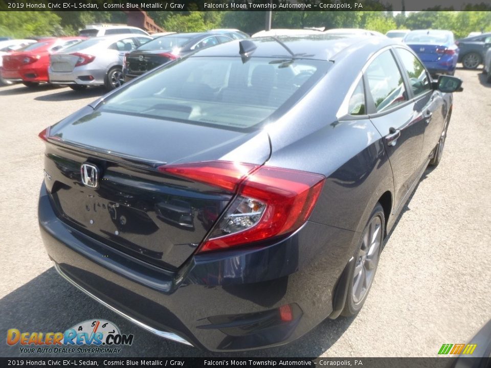 2019 Honda Civic EX-L Sedan Cosmic Blue Metallic / Gray Photo #4