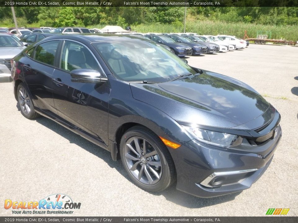 2019 Honda Civic EX-L Sedan Cosmic Blue Metallic / Gray Photo #5