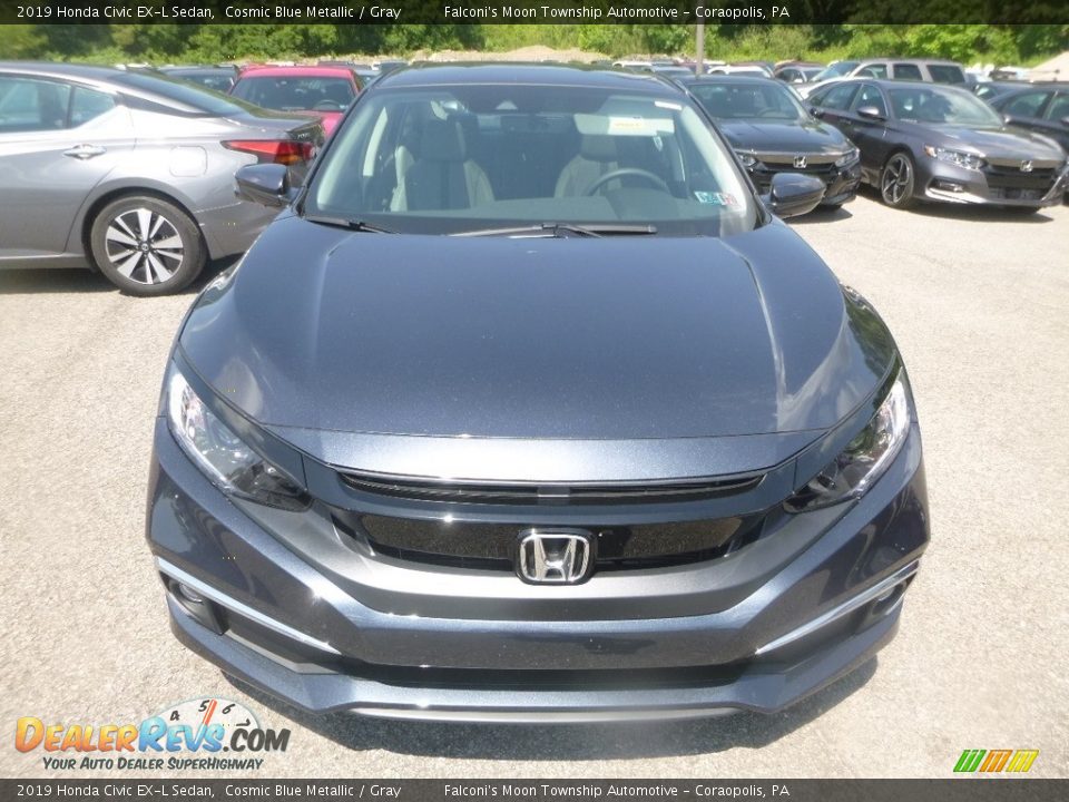 2019 Honda Civic EX-L Sedan Cosmic Blue Metallic / Gray Photo #6