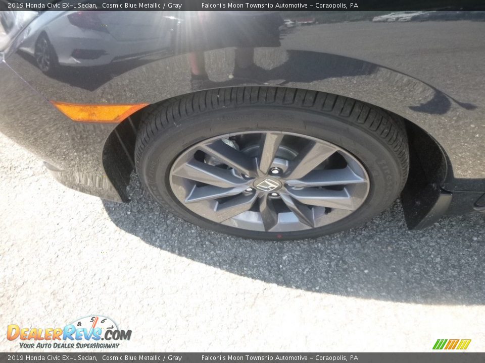 2019 Honda Civic EX-L Sedan Cosmic Blue Metallic / Gray Photo #7
