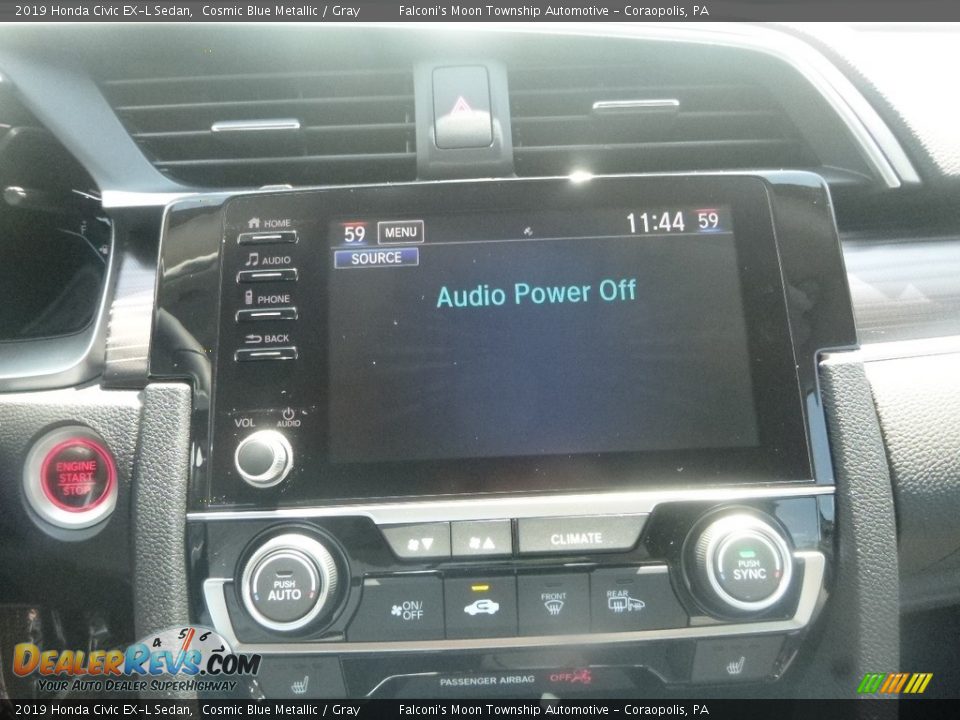 2019 Honda Civic EX-L Sedan Cosmic Blue Metallic / Gray Photo #14