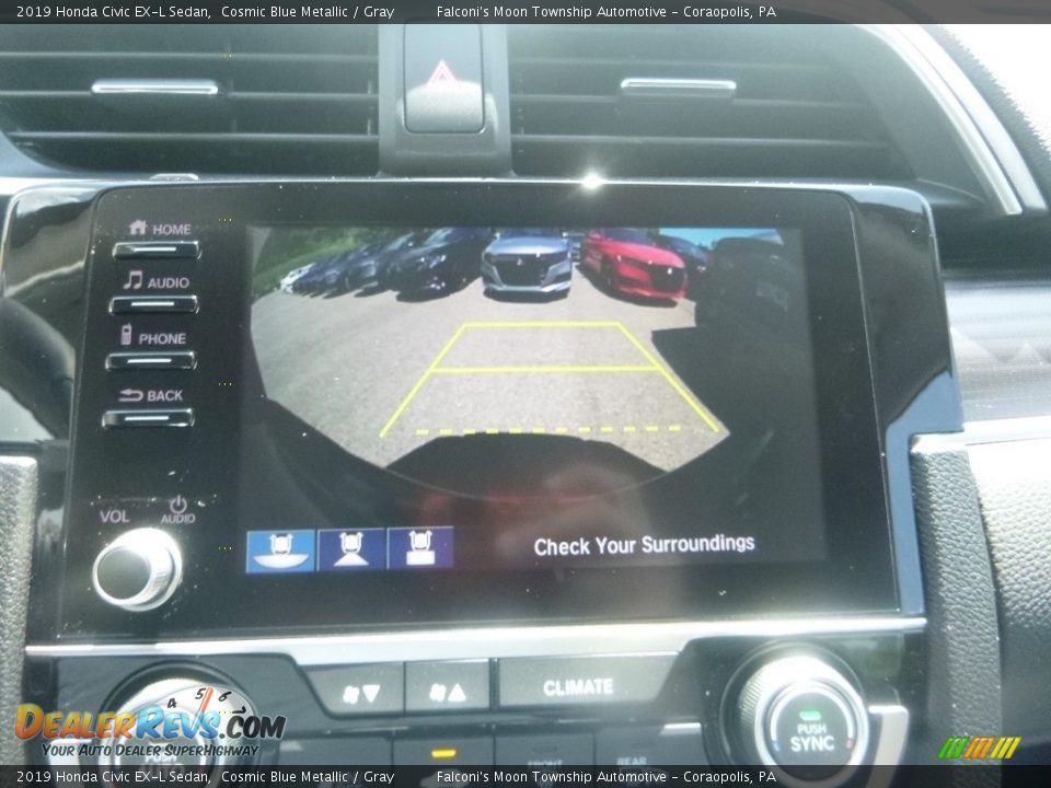 2019 Honda Civic EX-L Sedan Cosmic Blue Metallic / Gray Photo #15
