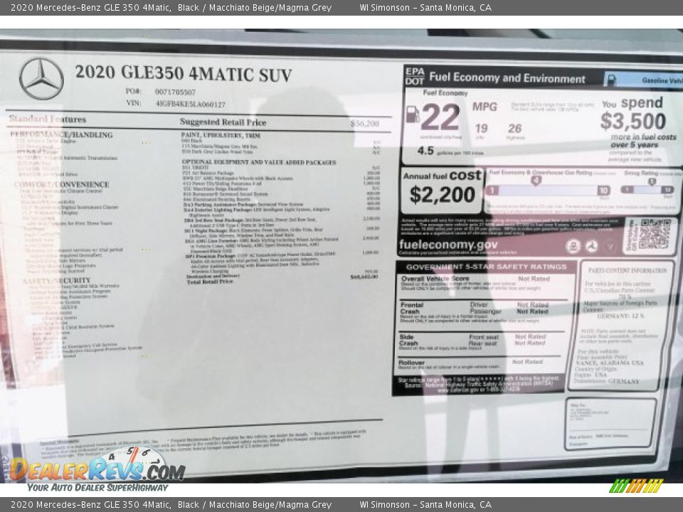 2020 Mercedes-Benz GLE 350 4Matic Black / Macchiato Beige/Magma Grey Photo #10