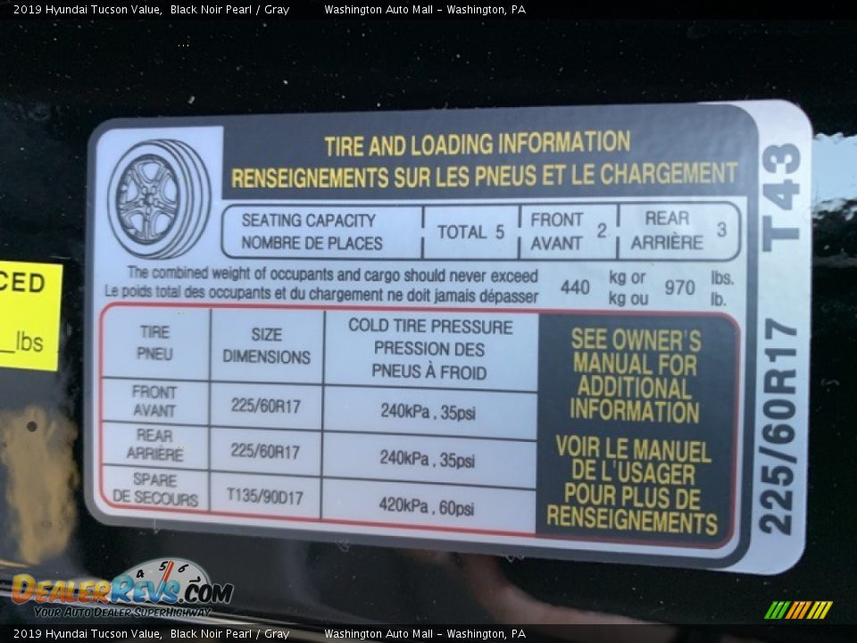 2019 Hyundai Tucson Value Black Noir Pearl / Gray Photo #9