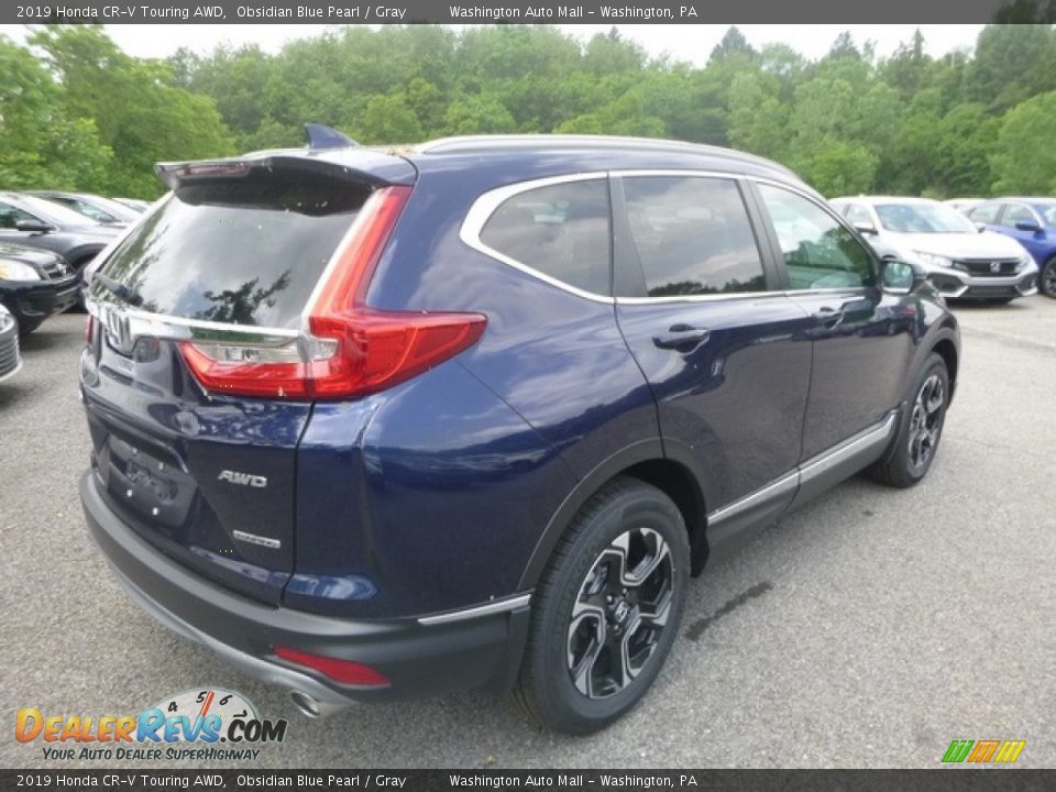 2019 Honda CR-V Touring AWD Obsidian Blue Pearl / Gray Photo #4