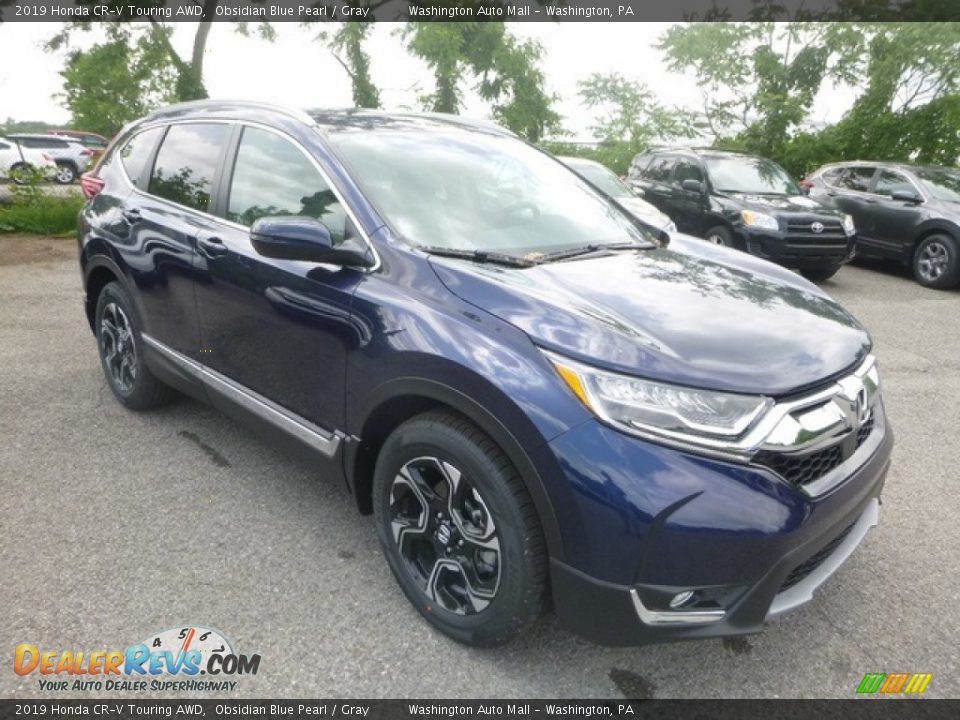 2019 Honda CR-V Touring AWD Obsidian Blue Pearl / Gray Photo #5