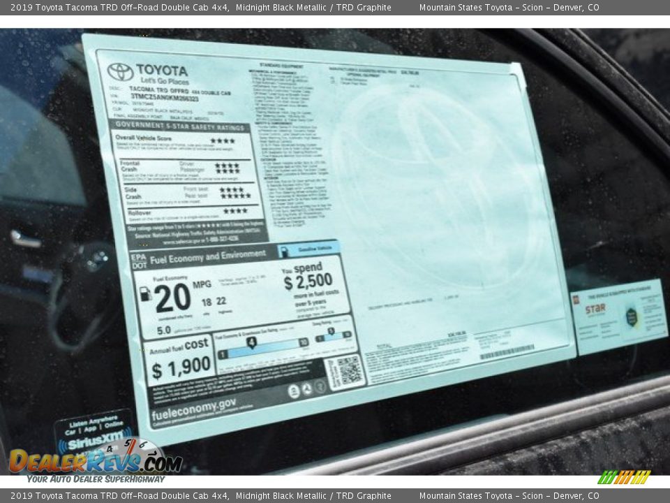 2019 Toyota Tacoma TRD Off-Road Double Cab 4x4 Midnight Black Metallic / TRD Graphite Photo #10
