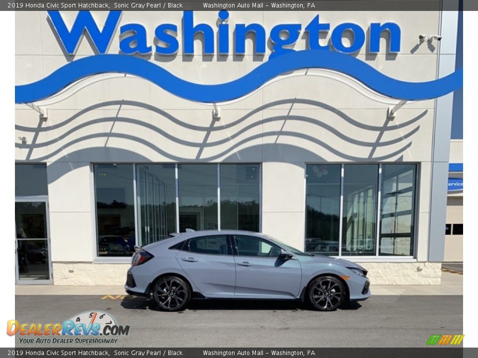2019 Honda Civic Sport Hatchback Sonic Gray Pearl / Black Photo #1