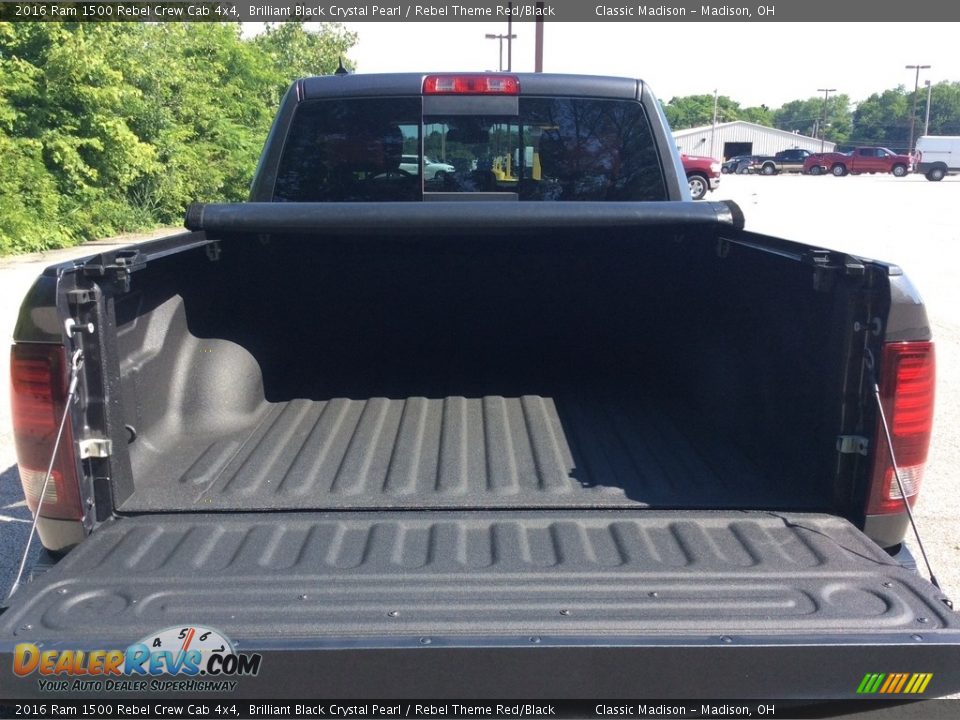 2016 Ram 1500 Rebel Crew Cab 4x4 Brilliant Black Crystal Pearl / Rebel Theme Red/Black Photo #7