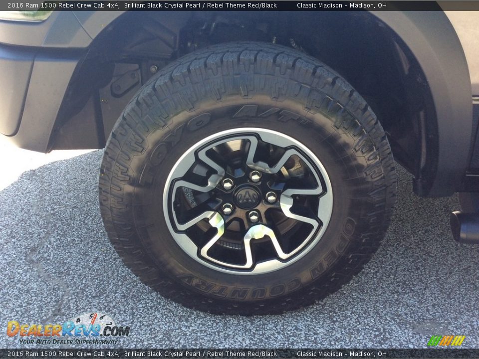 2016 Ram 1500 Rebel Crew Cab 4x4 Brilliant Black Crystal Pearl / Rebel Theme Red/Black Photo #13