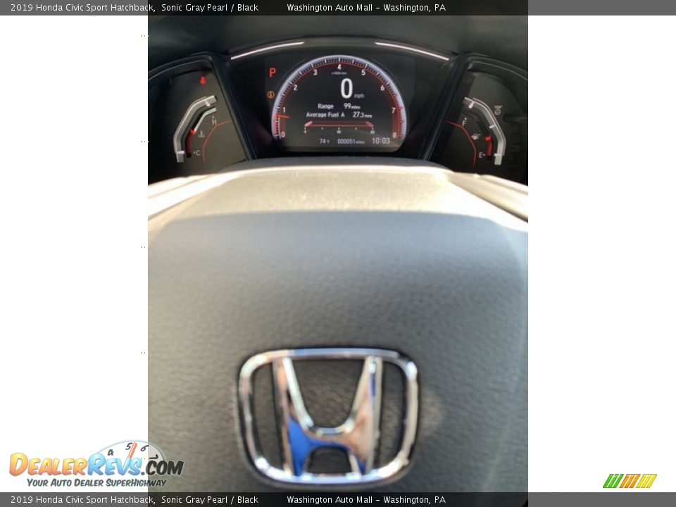 2019 Honda Civic Sport Hatchback Sonic Gray Pearl / Black Photo #30