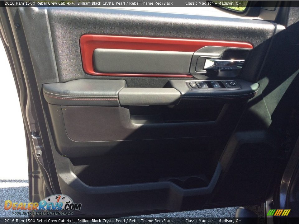 2016 Ram 1500 Rebel Crew Cab 4x4 Brilliant Black Crystal Pearl / Rebel Theme Red/Black Photo #14