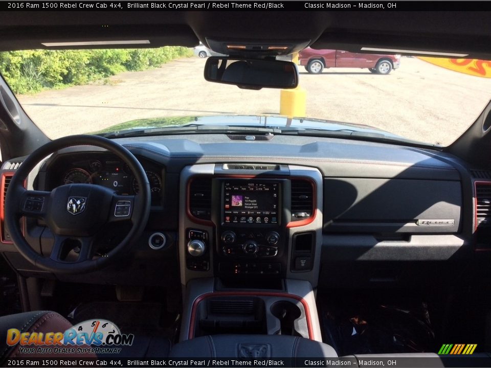 2016 Ram 1500 Rebel Crew Cab 4x4 Brilliant Black Crystal Pearl / Rebel Theme Red/Black Photo #17
