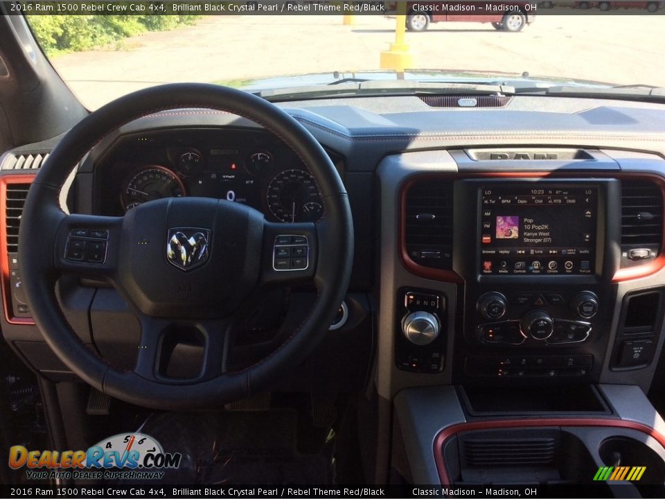 2016 Ram 1500 Rebel Crew Cab 4x4 Brilliant Black Crystal Pearl / Rebel Theme Red/Black Photo #18