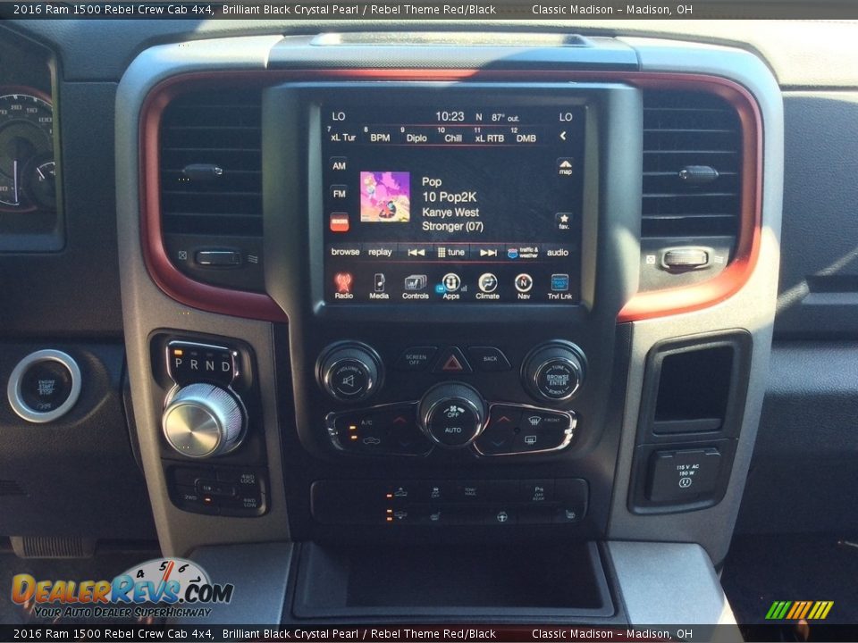 2016 Ram 1500 Rebel Crew Cab 4x4 Brilliant Black Crystal Pearl / Rebel Theme Red/Black Photo #20