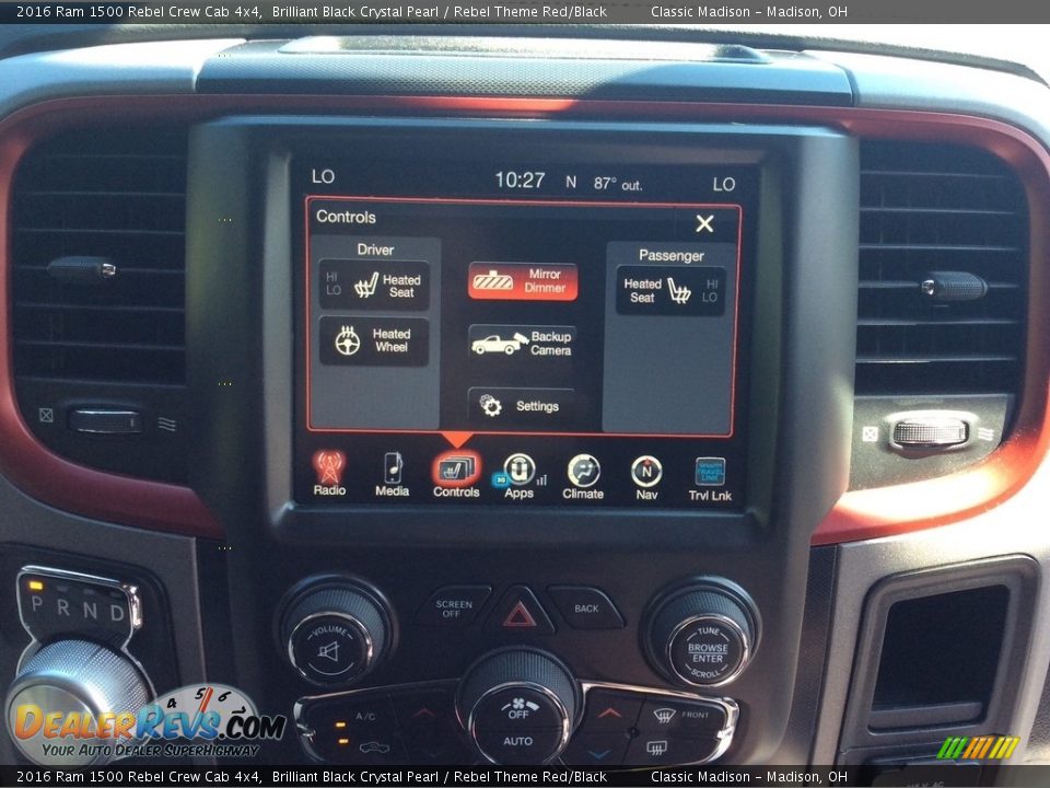 2016 Ram 1500 Rebel Crew Cab 4x4 Brilliant Black Crystal Pearl / Rebel Theme Red/Black Photo #21