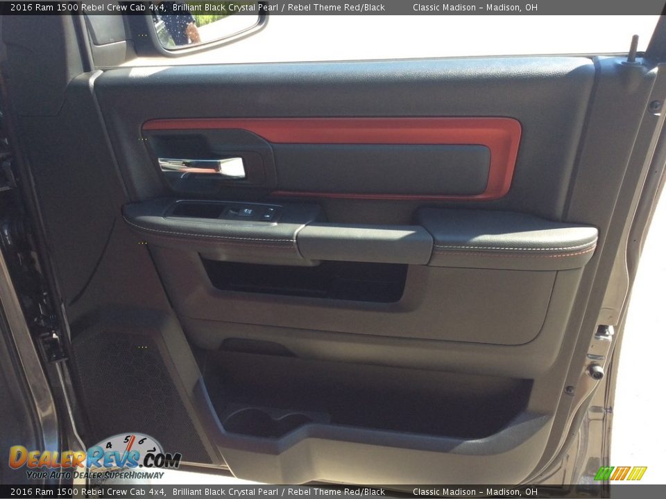 2016 Ram 1500 Rebel Crew Cab 4x4 Brilliant Black Crystal Pearl / Rebel Theme Red/Black Photo #24