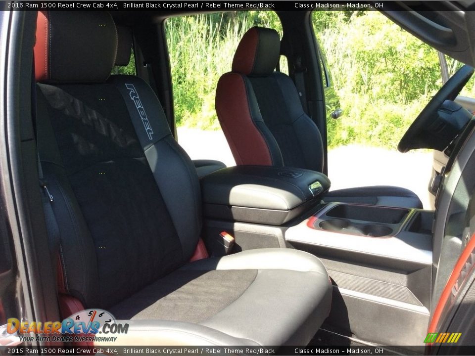 2016 Ram 1500 Rebel Crew Cab 4x4 Brilliant Black Crystal Pearl / Rebel Theme Red/Black Photo #25