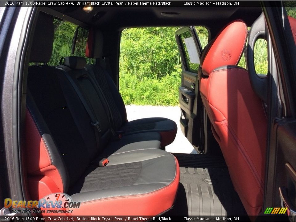 2016 Ram 1500 Rebel Crew Cab 4x4 Brilliant Black Crystal Pearl / Rebel Theme Red/Black Photo #27