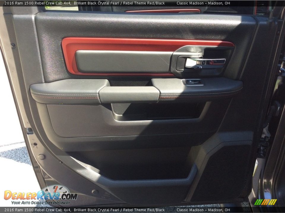 2016 Ram 1500 Rebel Crew Cab 4x4 Brilliant Black Crystal Pearl / Rebel Theme Red/Black Photo #28